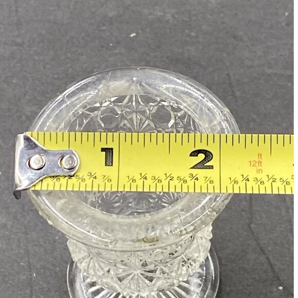 Vintage Fenton Daisy & Button Toothpick Holder Pressed Clear Glass Mid Century - Picture 8 of 9